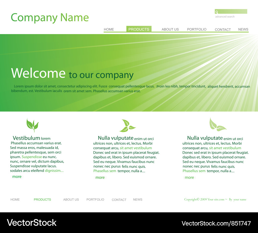 Editable website template Vector Image