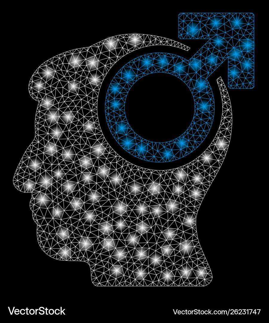 Flare mesh network intellect potency with flash Vector Image
