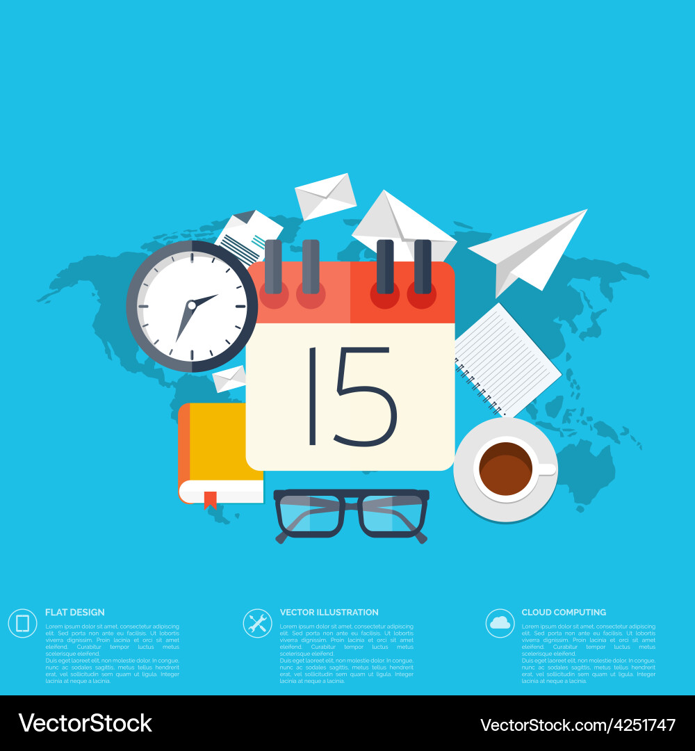 Flat background with paperstemwork concept Vector Image