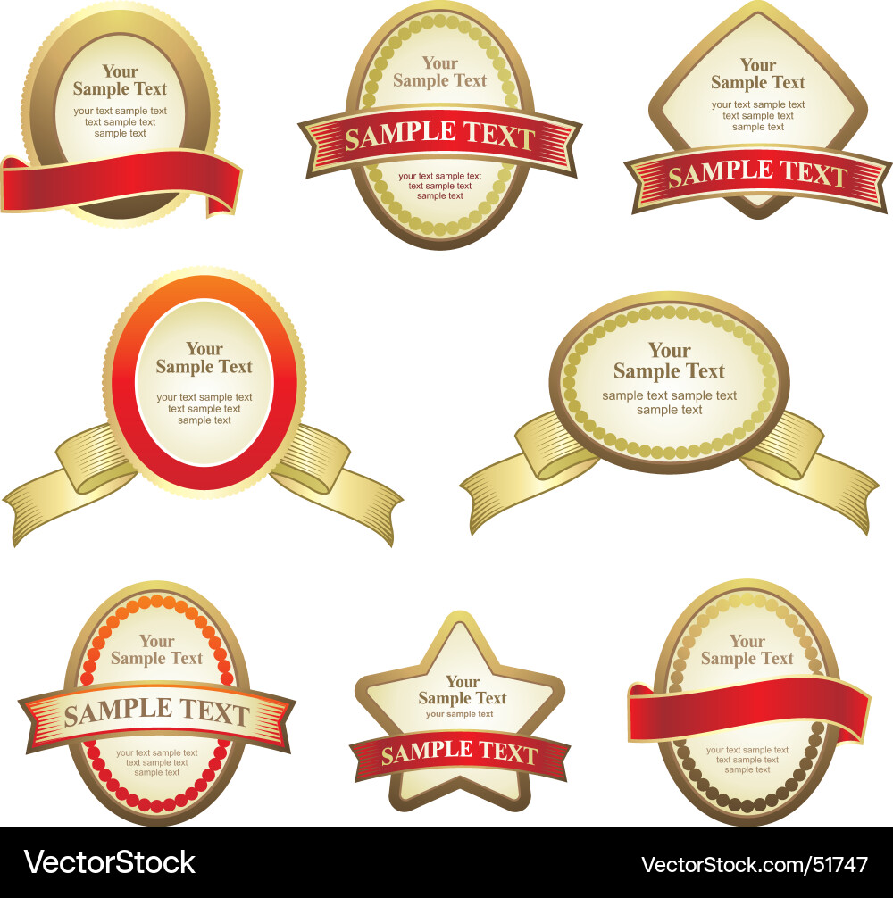 Label Set Collection Vector Image