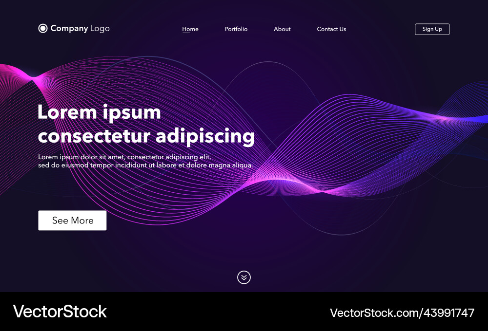 Landing page abstract background website template Vector Image