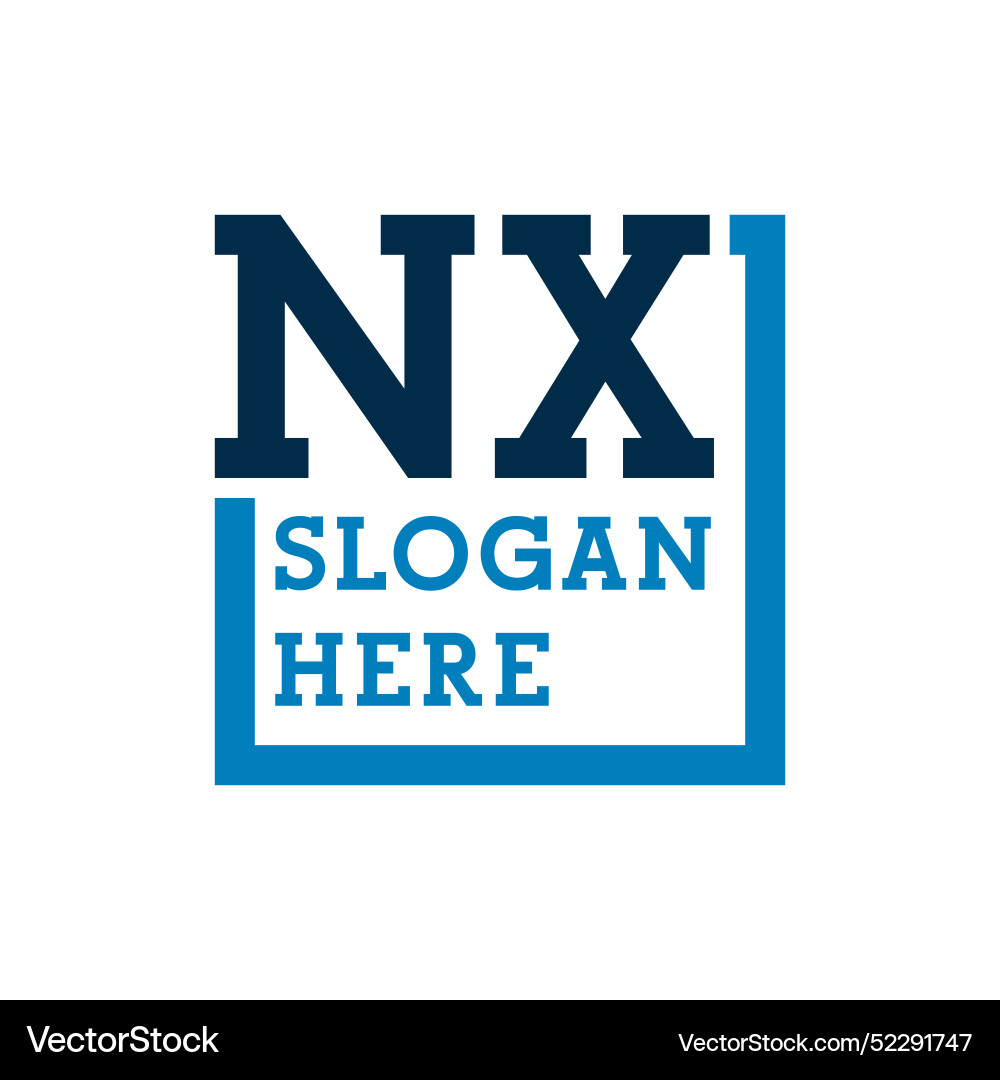Minimal initials logo letters n and x nx initial Vector Image