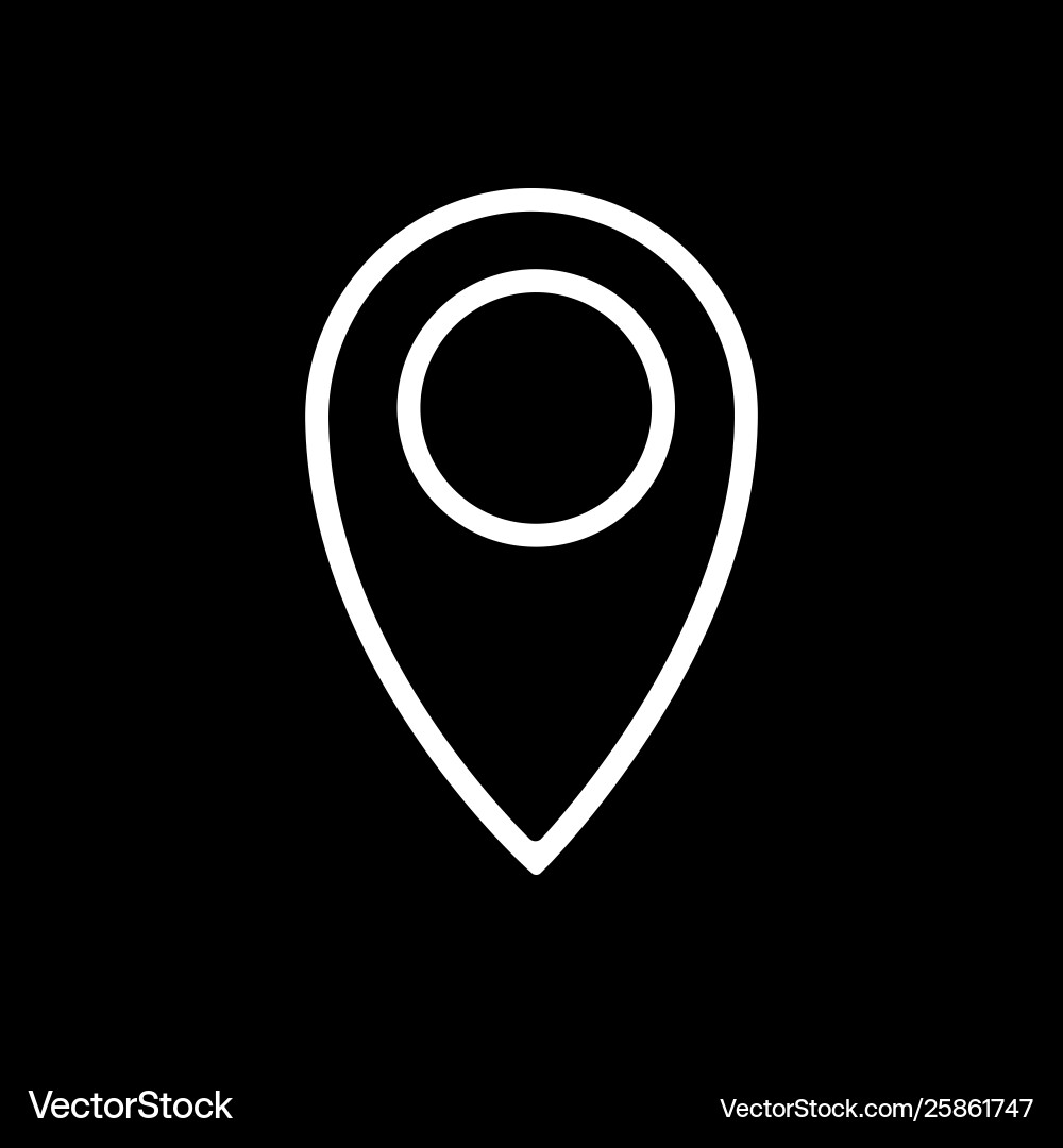 Navigation icon white thin line google map vector image