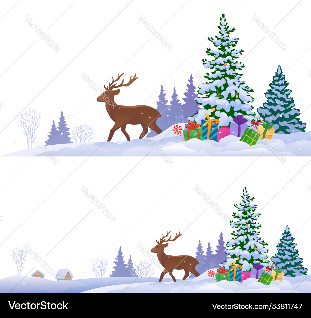 Northern winter backgrounds Northern winter backgrounds vector image