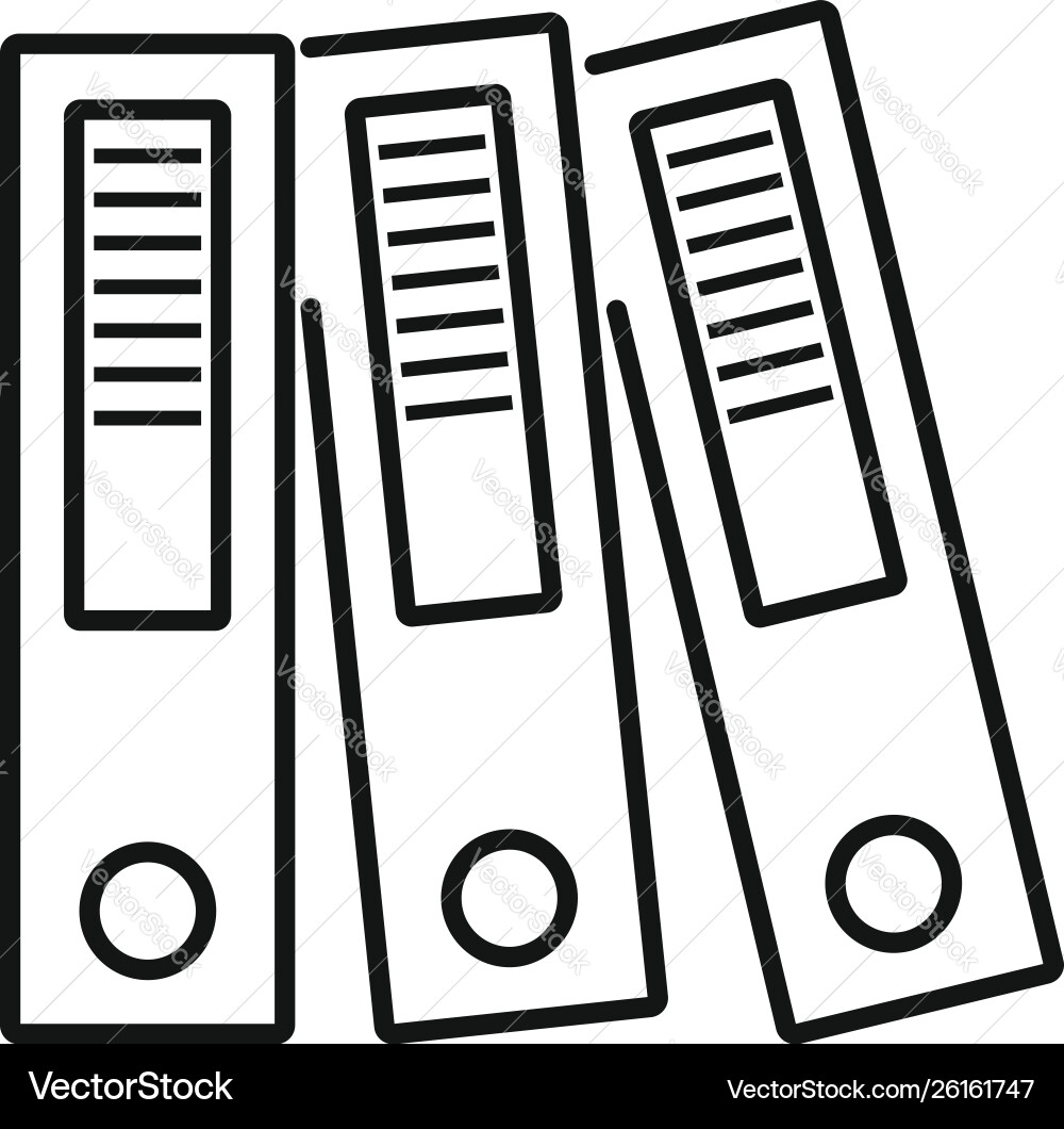 Office folder icon outline style vector image