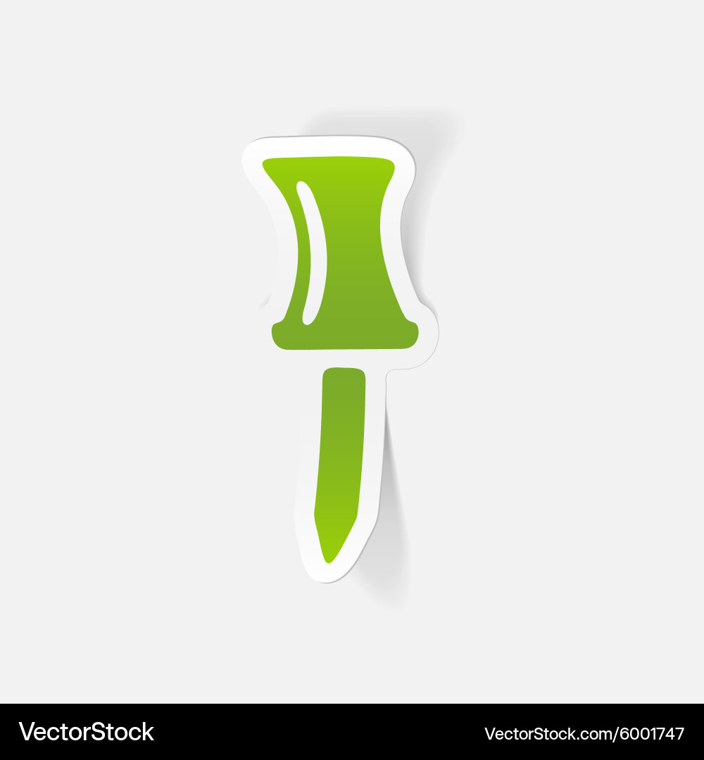 Realistic design element push pin vector image