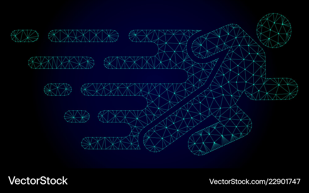 Running man polygonal frame mesh with fast Running man polygonal frame mesh with fast vector image