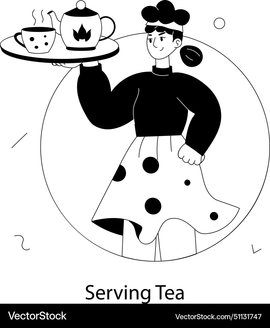 Serving tea Royalty Free Vector Image - VectorStock