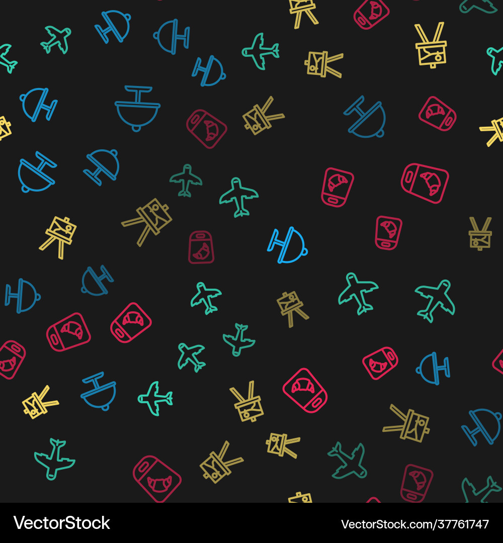 Set line covered with tray plane easel Set line covered with tray plane easel Vector Image