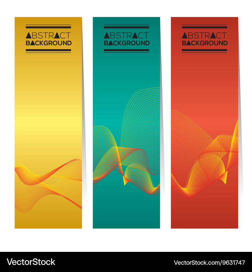 Set of three colorful abstract vertical banners vector image