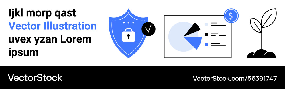 Shield with lock data analytics charts Shield with lock data analytics charts vector image