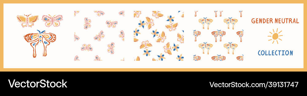 Whimsical style block print shape butterfly Whimsical style block print shape butterfly vector image