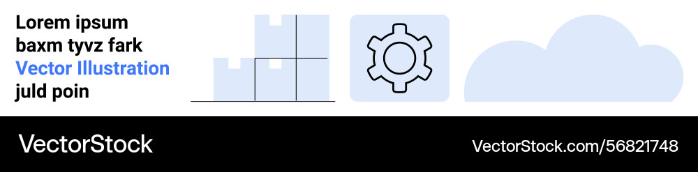 Abstract ui elements with chart gear and cloud vector image