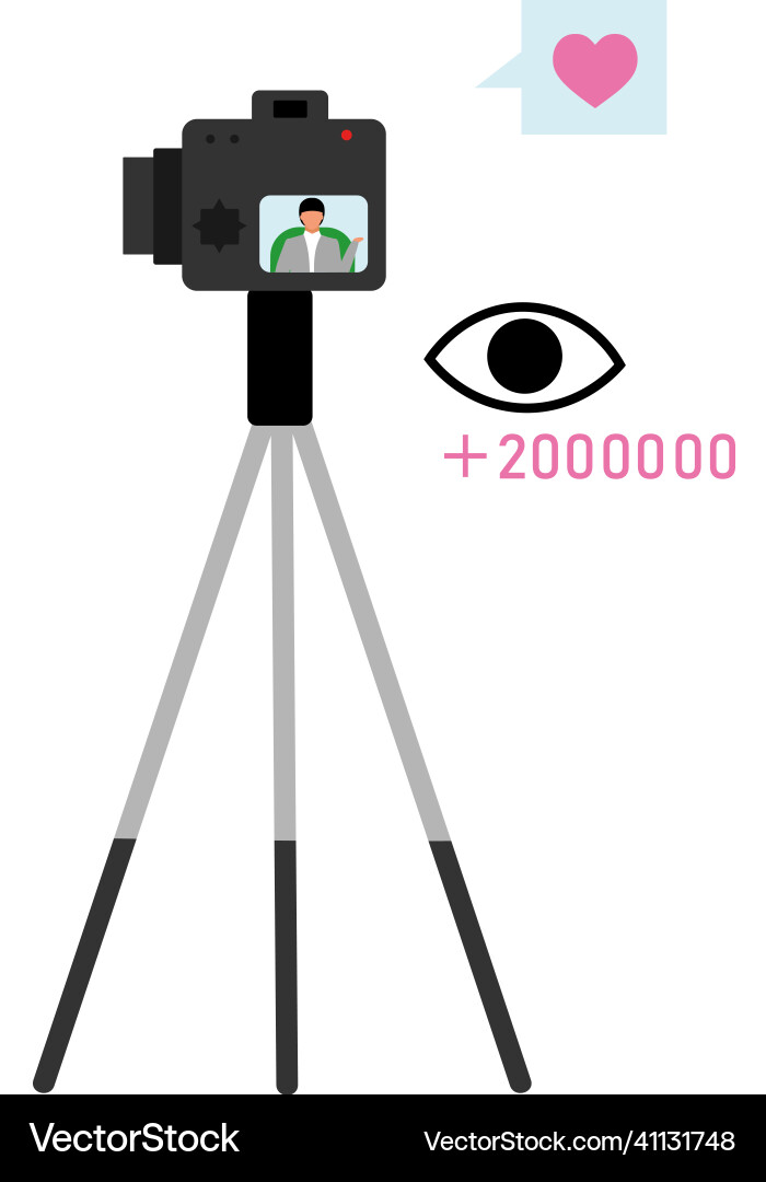 Camera for live streaming semi flat color object Camera for live streaming semi flat color object vector image