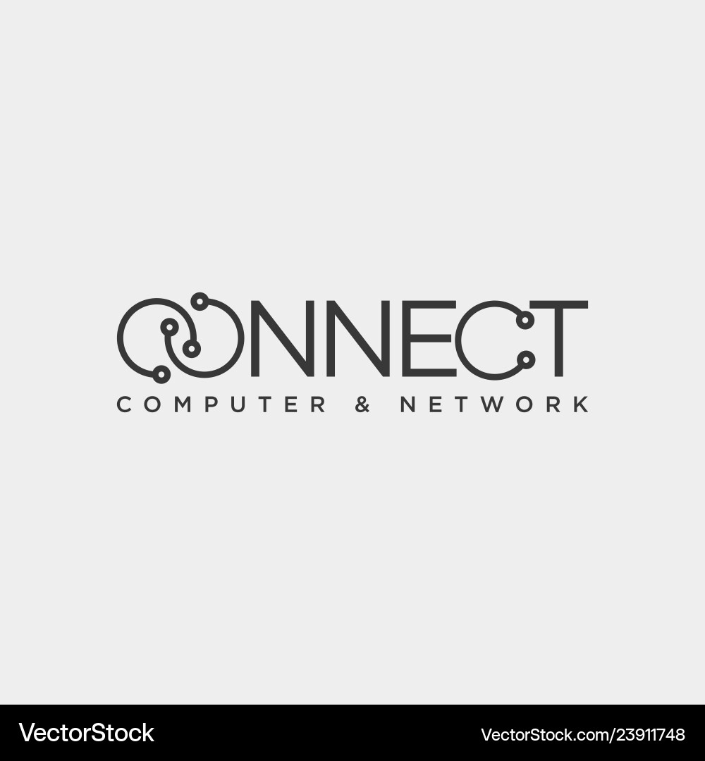 Connect text logo template icon element Connect text logo template icon element Vector Image
