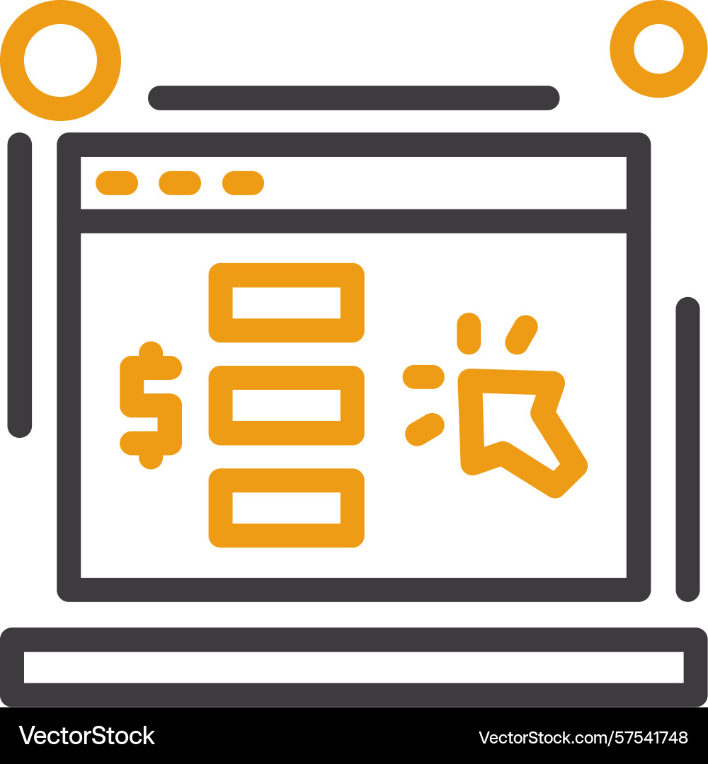 Cost per click two color icon Vector Image