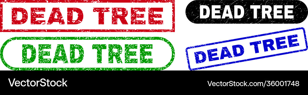 Dead tree rectangle stamps using rubber style Vector Image