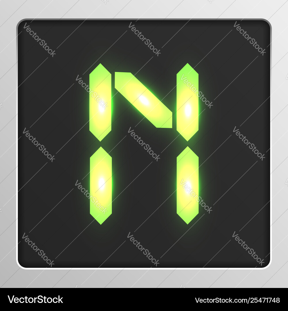 Digital character set typeface on a screen Digital character set typeface on a screen vector image