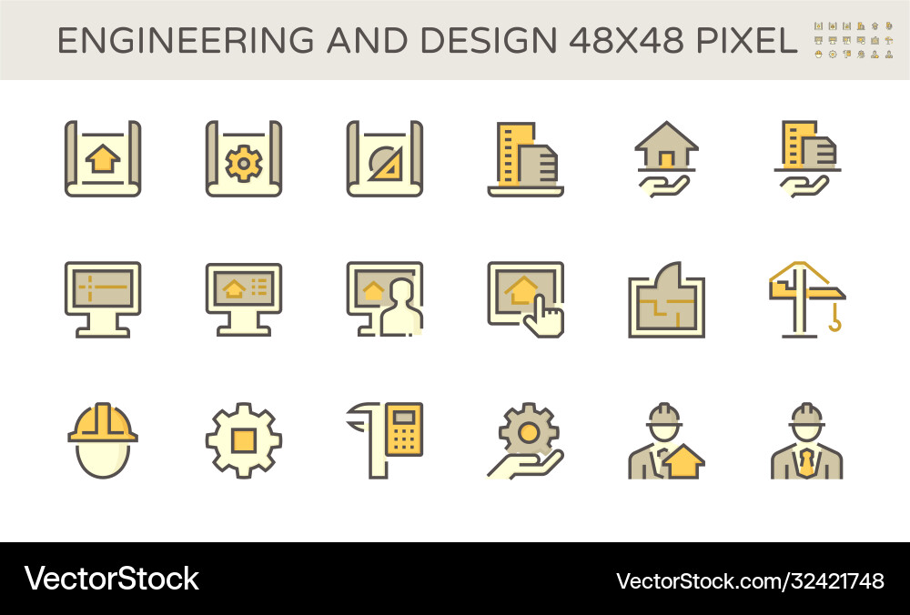 Engineering and architecture icon set design Vector Image