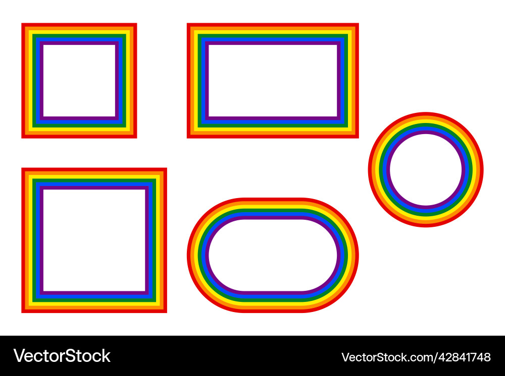 Flag lgbt icons round and squared frames Flag lgbt icons round and squared frames vector image
