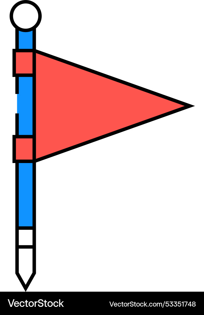 Flag red pointer map location icon color Vector Image