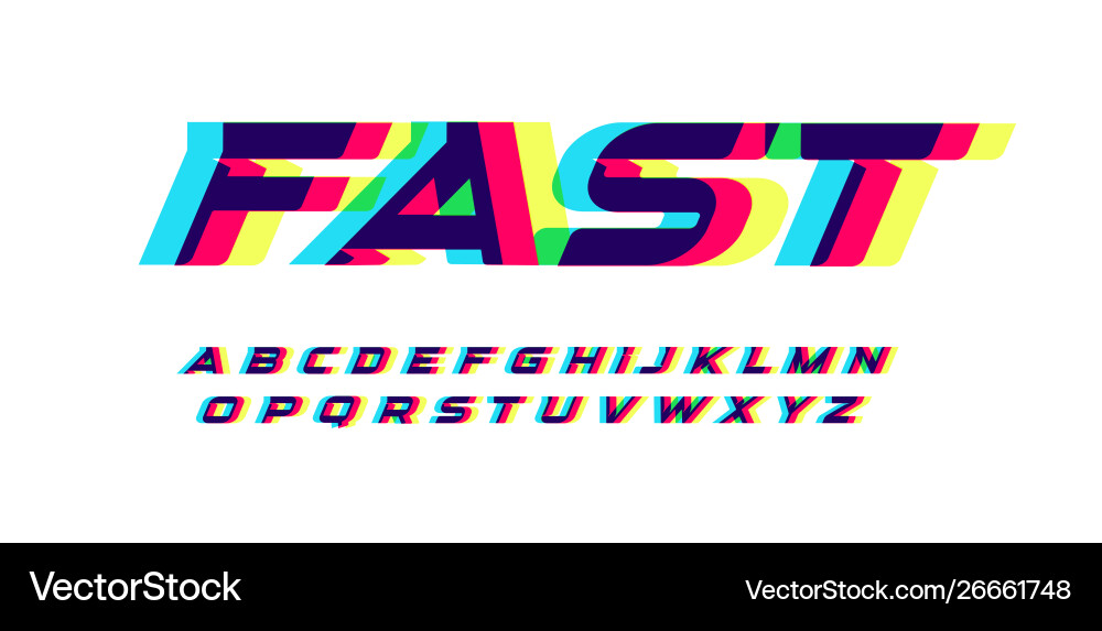 Glowing Red Spectrum Font Set vector image