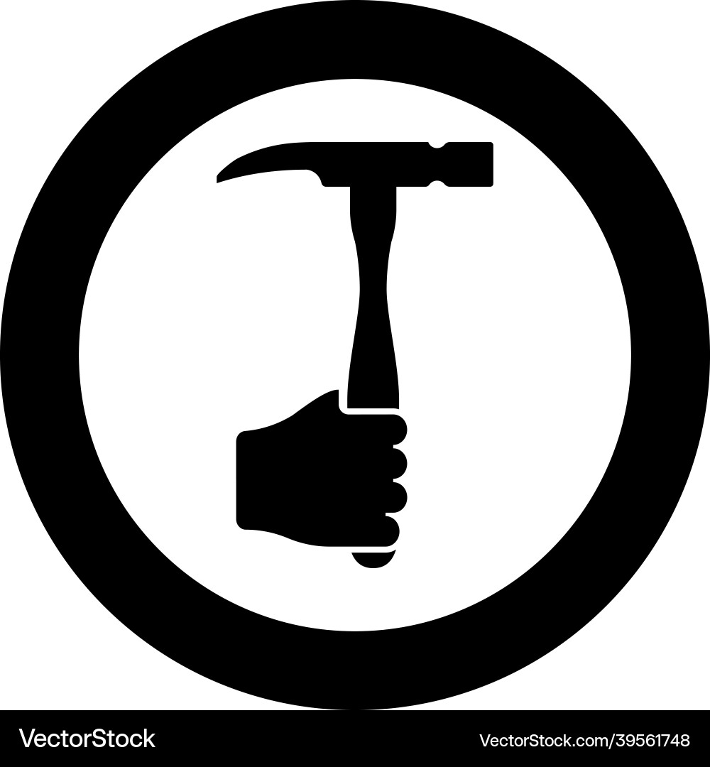 Hammer in hand holding tool use arm using working Vector Image