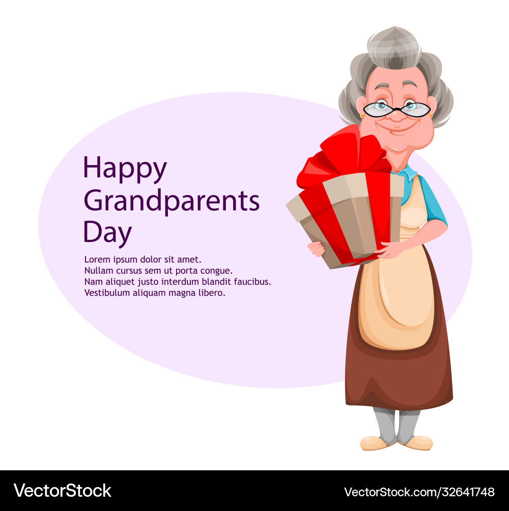 Happy grandparents day cheerful grandmother Happy grandparents day cheerful grandmother vector image