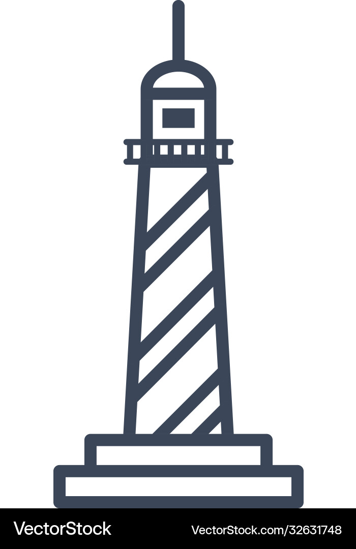 Lighthouse line style icon design Vector Image
