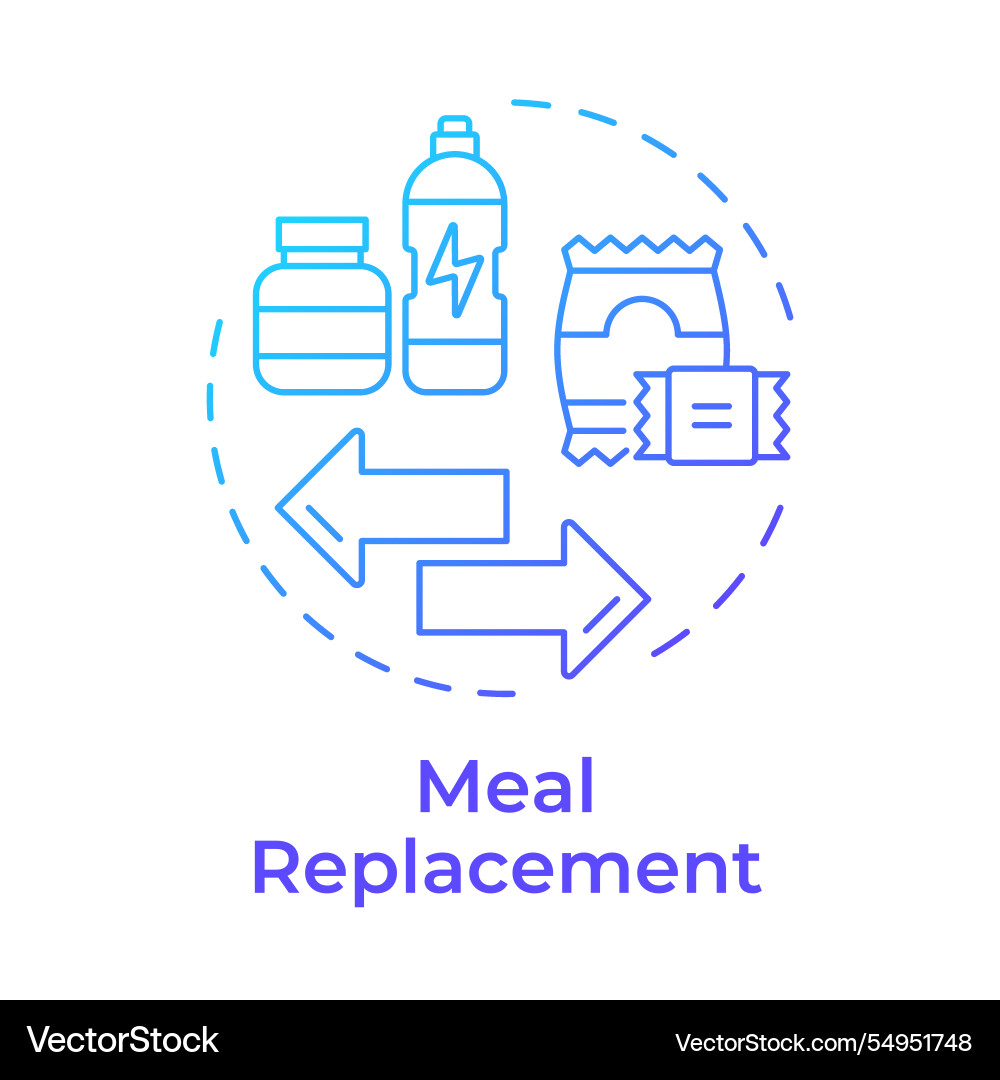 Meal replacement blue gradient concept icon Meal replacement blue gradient concept icon vector image