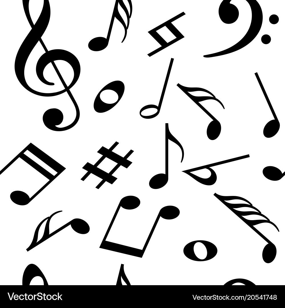 Musical Notes Seamless Pattern vector image