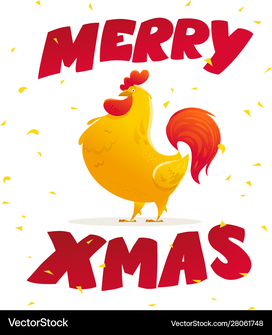 New year congratulation design rooster cock Vector Image