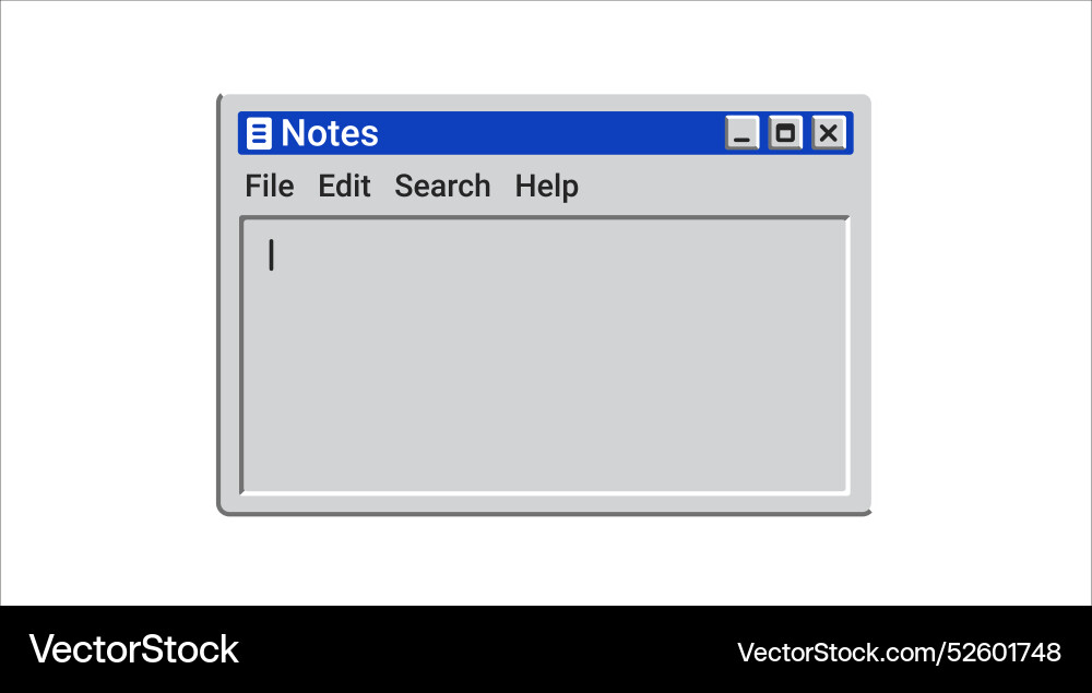 Old notes menu in blue color software for editing vector image