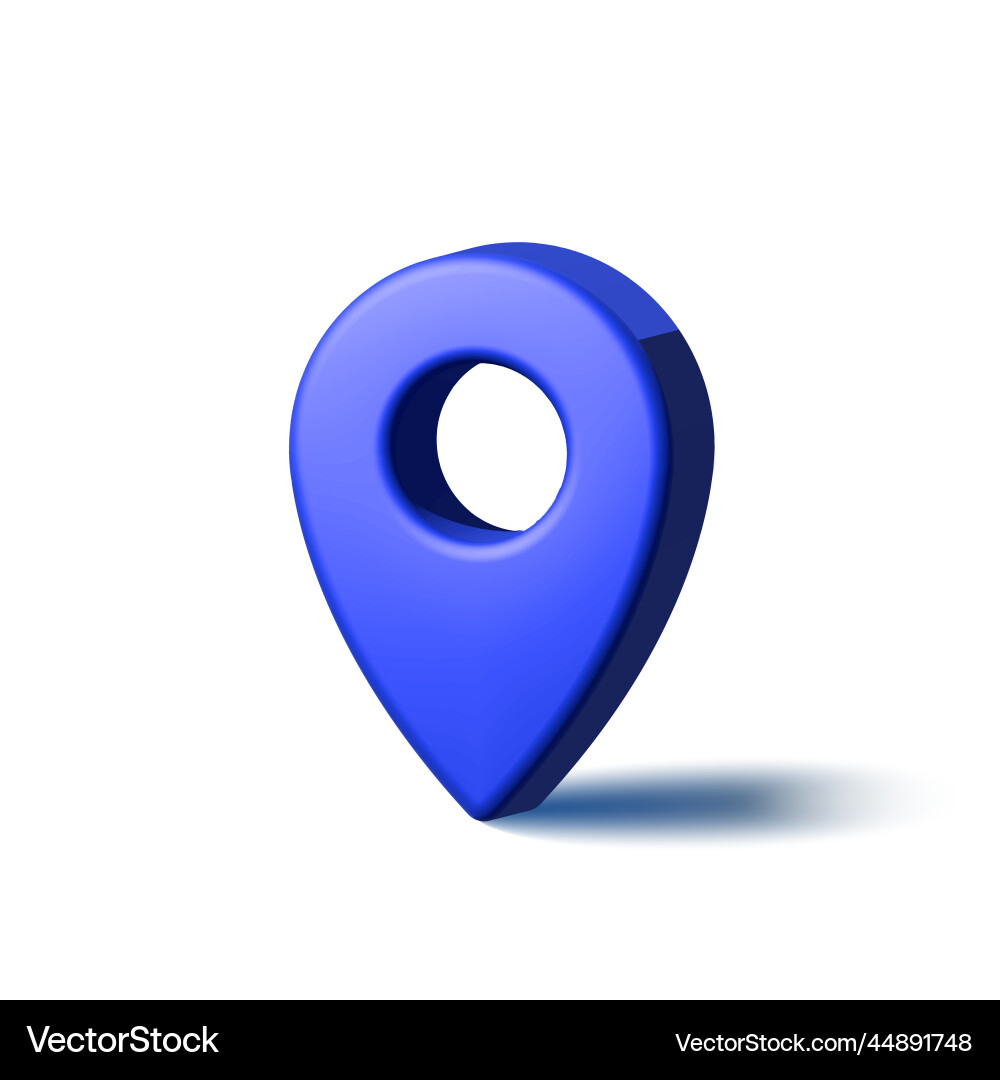 Pointer with shadow 3d style blue vector image