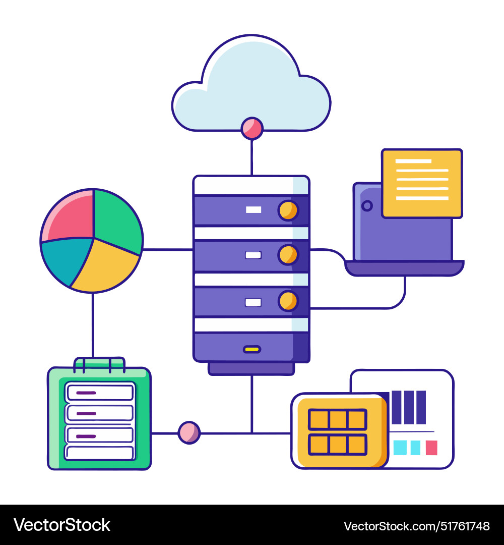 Server file access system upload isolated Server file access system upload isolated vector image