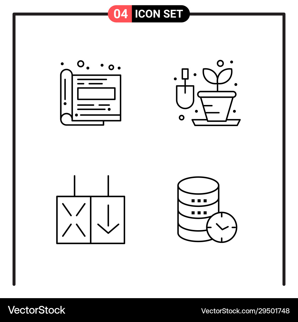 Set 4 line style icons for web and mobile Set 4 line style icons for web and mobile vector image