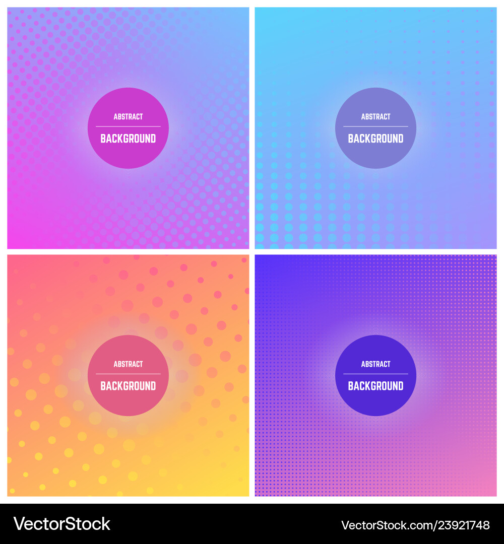 Set of four colorful background with dots vector image