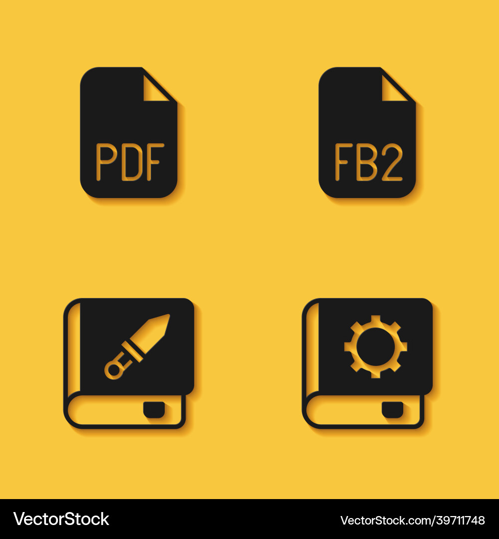 Set pdf file document user manual book about Set pdf file document user manual book about vector image