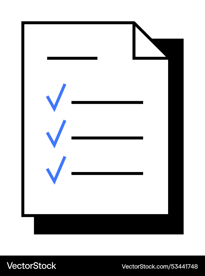Simple document with checkmarks for task list Simple document with checkmarks for task list vector image