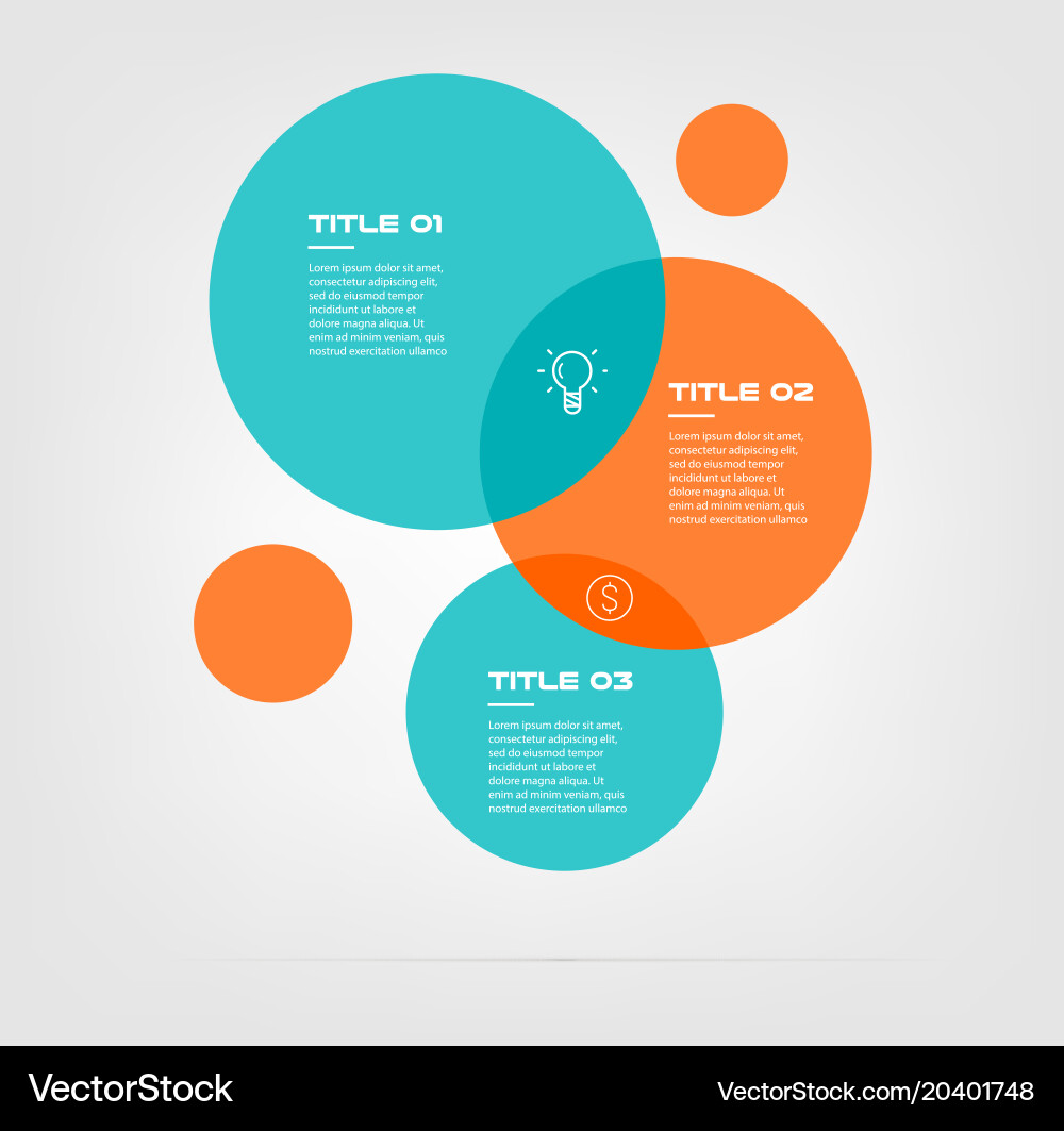 Three Circle Data Visualization vector image