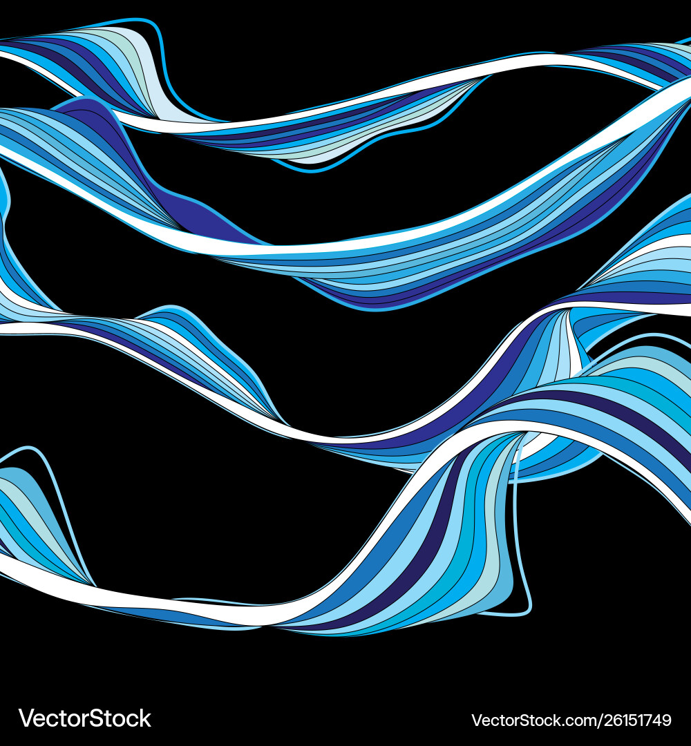 Abstract beautiful linear bright waves graphics Vector Image