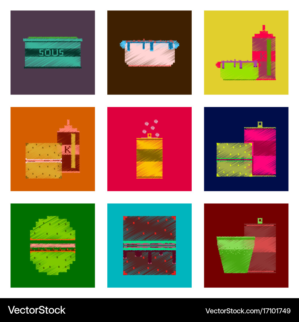 Assembly of flat shading style pixel icon fast Vector Image