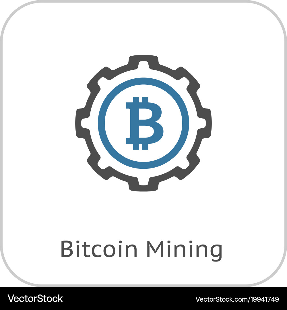 Bitcoin mining icon vector image