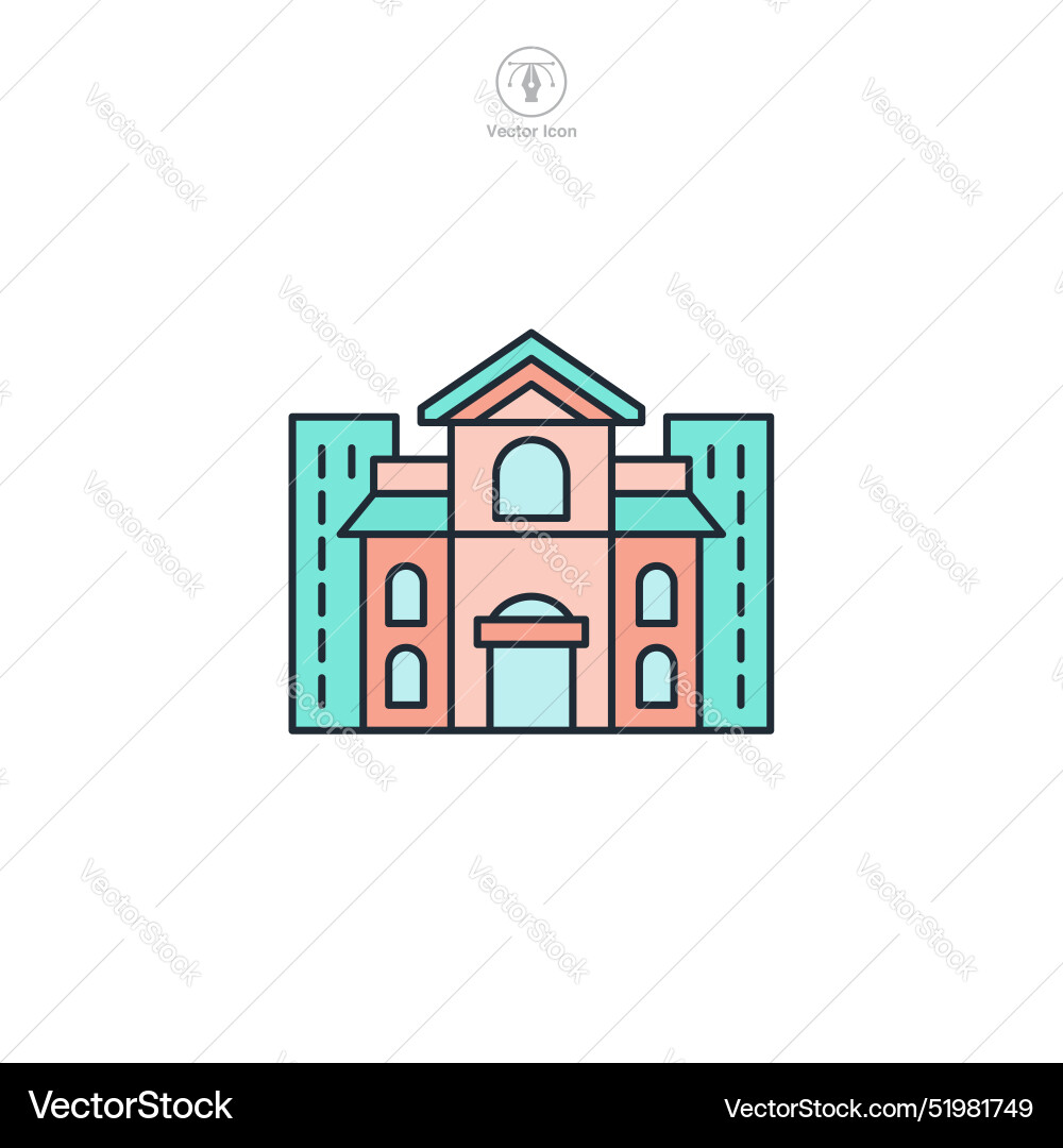 Building icon symbol isolated on white background Vector Image