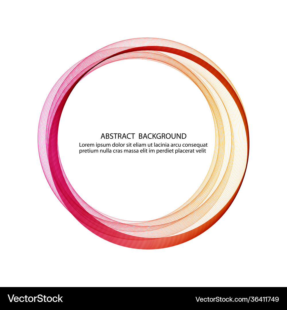 Circle red wavy shape linear abstraction colored Circle red wavy shape linear abstraction colored vector image