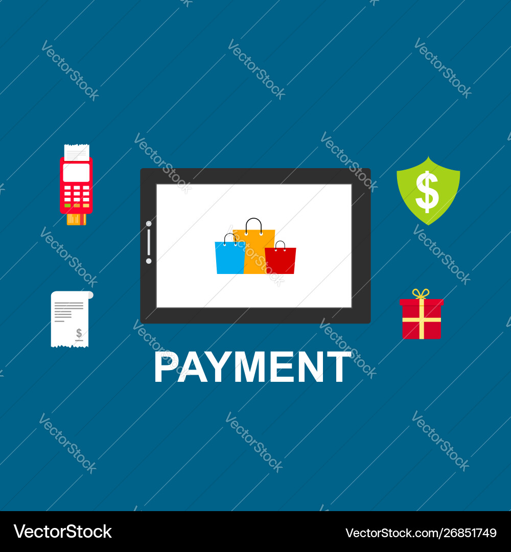 Concept online and mobile payments for web page Concept online and mobile payments for web page vector image