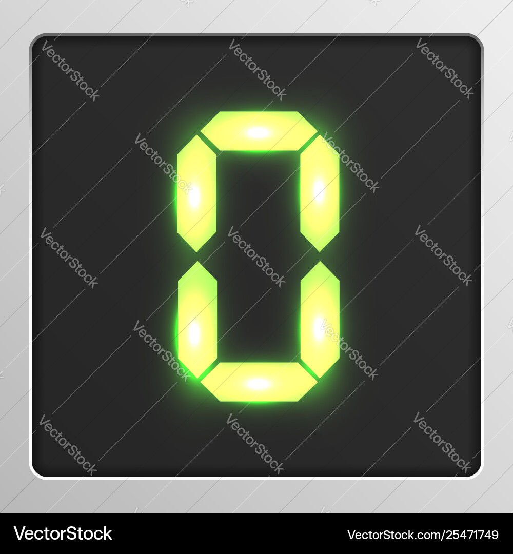 Digital character set typeface on a screen vector image