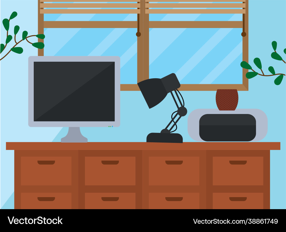 Drawer and computer vector image