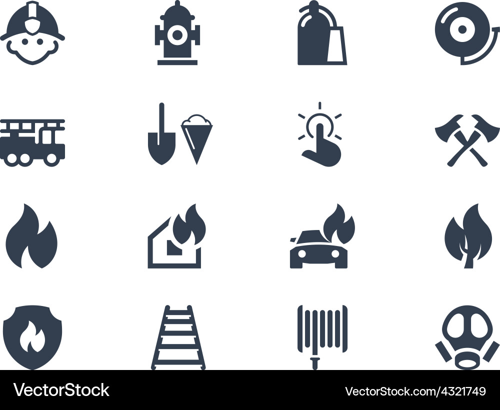 Firefighting Icons Set vector image