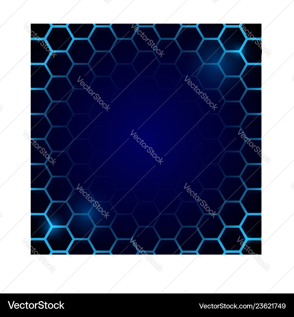 Futuristic blue honeycomb pattern hexagonal Futuristic blue honeycomb pattern hexagonal vector image